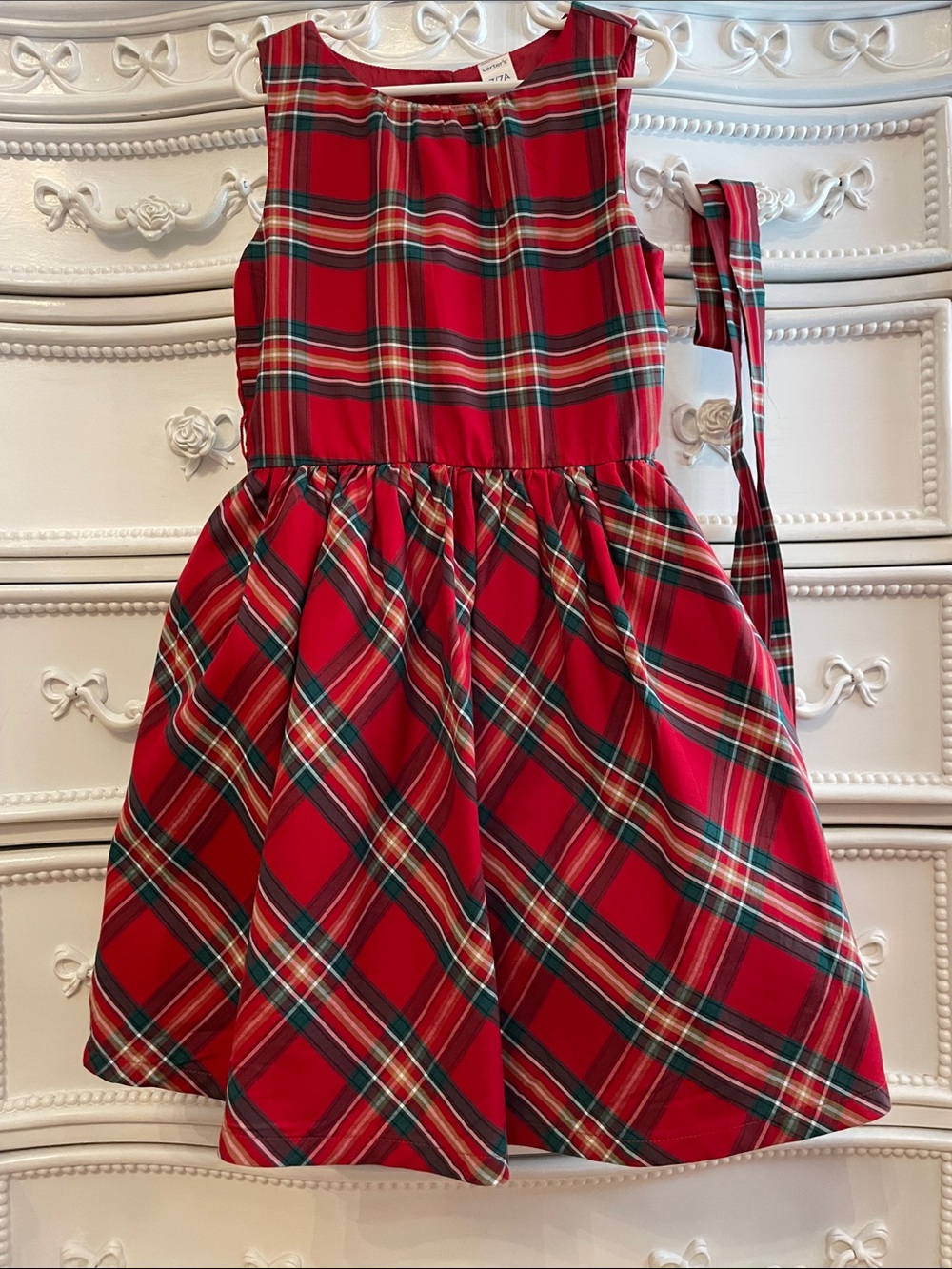 Size 7 BEAUTIFUL Red Plaid Holiday Dress girls soft